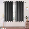 2 Panels Grey Curtains Polyester Ready Made Ring Top Bedroom Curtains Blackout