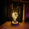 Retro Table Lamp Geometric Wire Industrial LED Light Bulb Bedside Desk Light UK