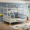 NOAH WHITE WOODEN TRIPLE SLEEPER BUNK BED SINGLE & DOUBLE