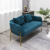 Peacock Blue-Green Velvet Sofa Set Small 1/2 Seater Loveseat Settee Armchair NEW