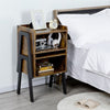 Industrial Side End Table Stackable Bedside Table Storage Nightstand for Bedroom
