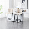 LILY VELVET BREAKFAST BAR STOOL PADDED SEAT METAL LEGS KITCHEN BAR