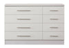 White High Gloss 8 Drawer Sideboard / Cupboard / Buffet Solo / Chest of Drawers