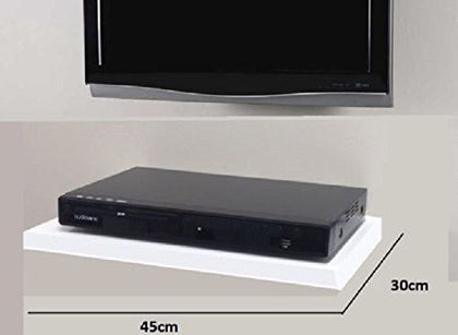 Floating Media Shelves Shelf For DVD SKY BOX TV AV Xbox Wall Mounted Matt White