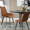 JIEXI Set of 2/ 4 Modern PU Leather Armless Chairs Dining Kitchen Room Steel Leg