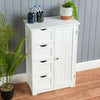 Bathroom 4 Drawer Cabinet White Wooden Storage Cupboard Standing Unit