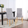 2 x DELUXE FABRIC DINING LIVING ROOM CHAIRS SCROLL HIGH BACK LIGHT GREY
