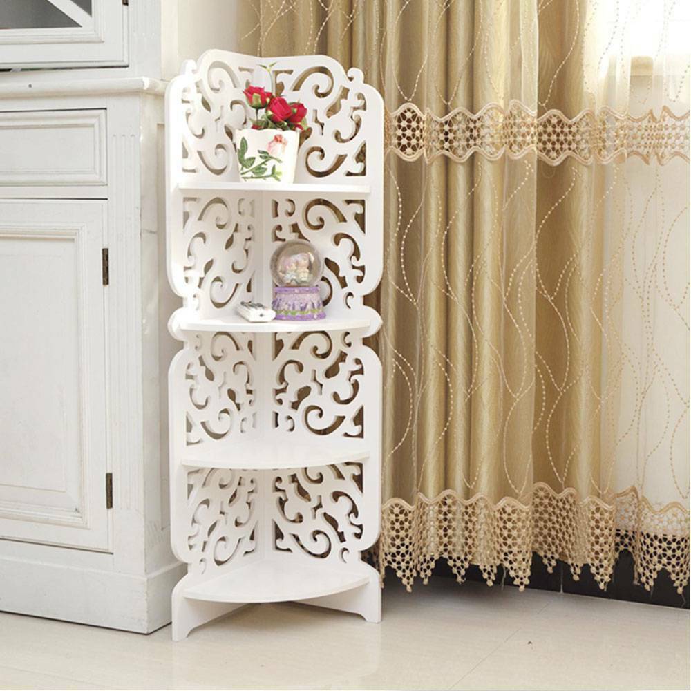 Corner Shelf Stand 4 Tiers Organizer Rack Bathroom Kitchen Storage Display Unit