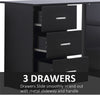 Computer Desk Writing Study Table W/ 3 Drawers 3 Shelf Home Study Book Shelf UK