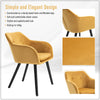 2-PC Modern Upholstered Fabric Bucket Seat Dining Room Armchairs - Yellow