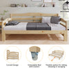 Daybed Wooden 3ft Single Guest Bed Trundle Bed Sofa Bed Frame Solid Pine Nature