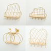 Wall-Mount Floating Wall Shelves Hanging Storage Display Golden Home Office Déco