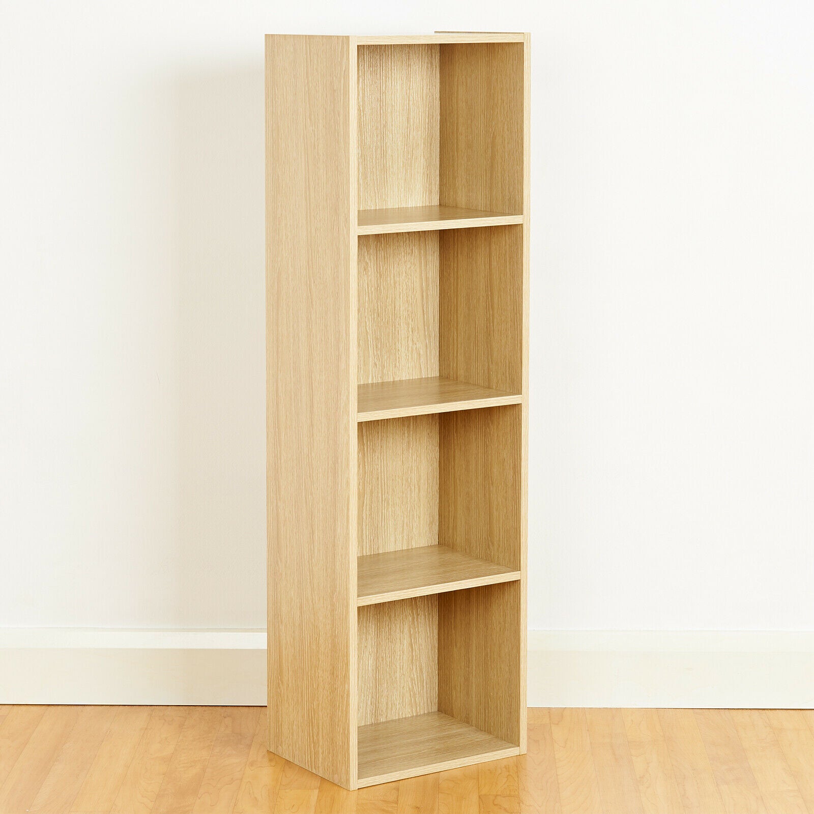 SALE 4 Tier Wooden Oak Cube Bookcase Storage Display Unit Modular Shelving #626
