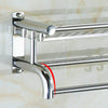 Double Chrome Towel Rail Holder Wall Mounted Bathroom Rack Stainless Steel UK