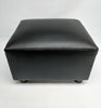 Footstool / Pouffe Small Box Stool Black faux leather British Made Fabric