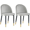 Set of 2 Modern Velvet Dining Chairs Accent Chairs Kitchen Leisure Chairs HT