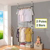 Clothes Rail Rack Garment Coat Hanging Display Stand Storage Shelf 2 Pole 2 Bar