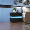 High Gloss Bedside Table Nightstand Cabinet Chest of 2 Drawer RGB LED Light Lamp