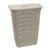 75L Washing Basket Laundry Hamper Clothes Storage Linen Lid Plastic Rattan Style