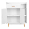 Cupboard White Storage Cabinet Sideboard with 3 Shelves, 2 Doors and 1 Drawer