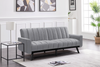 Velvet Sofa Bed 3 Seater Convertible Recliner Adjustable Back Thick Cushions