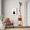 Coat Stand Clothes Wooden Storage Shelves Hats Freestanding Hallway Bedroom