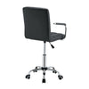 Cushioned Computer Office Desk Chair Chrome Legs Lift Swivel PU Leather Chair UK