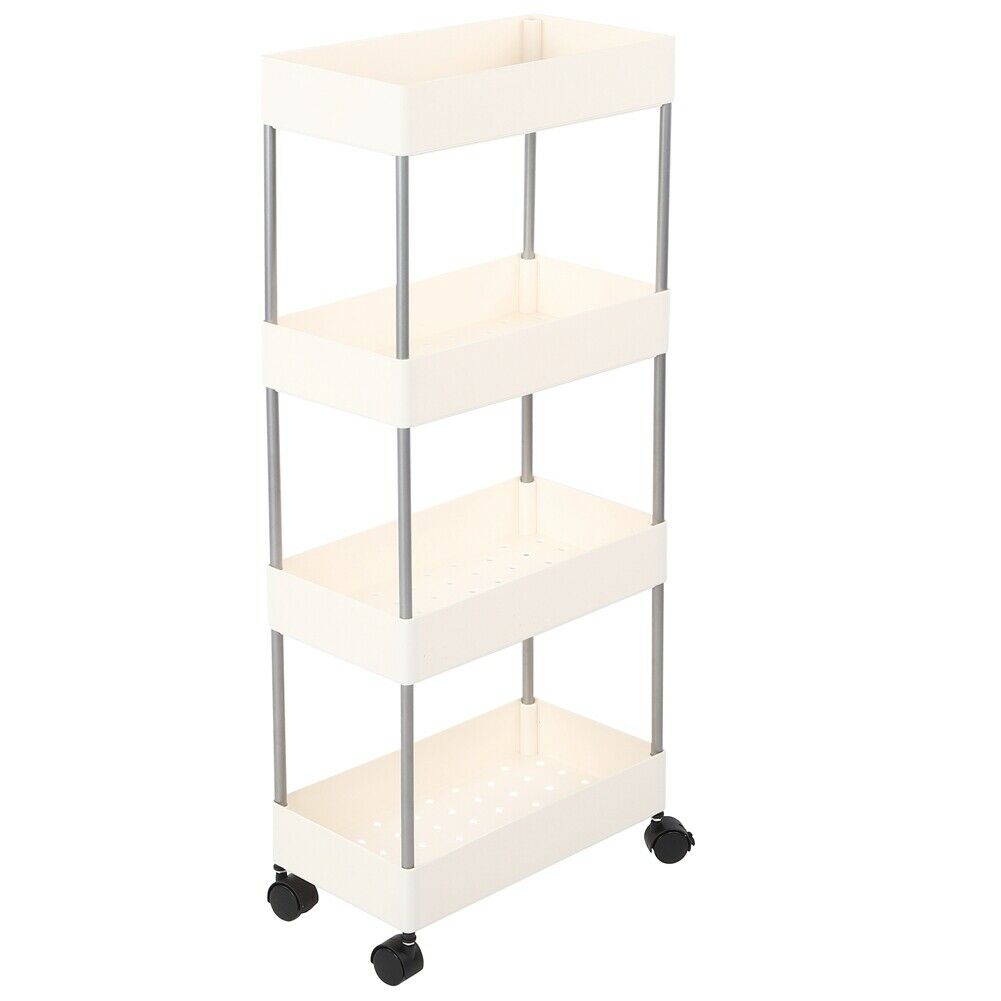 Slim Slide Out Kitchen Trolley Rack Holder Storage Shelf Organiser Mobile Stand