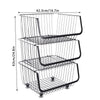 Metal Kitchen Storage Basket Trolley Rack Fruit Vegetable Food Mesh Holder Shelf