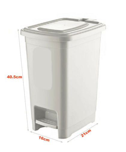 10L Pedal Bin Kitchen Bathroom Office Rubbish Dustbin Basket White