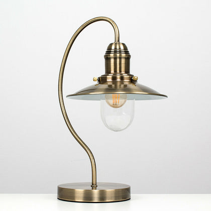 Metal Antique Brass Table Lamp Traditional Design Bedside Reading Light LED Bulb