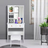 Modern Dressing Table Stool Bedroom Vanity Set Makeup Desk W/ Mirror & 2 Shelves