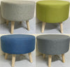 Stylish PU/Upholstered Large Footstool Ottoman Pouffe Stool Wooden Legs 4Colours