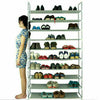 100cm Ultra Large Capacity 10 Layers Non-woven Fabrics & Steel Shoe Rack Gray UK