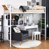 3.5FT Single Metal Loft Bed Frame High Sleeper Bunk Bed Study Desk Cabin Bed