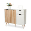 Modern Sideboard Cabinet Buffet w/3 Doors &1 Drawer Storage Cupboard Unit Wooden
