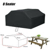 210D 8 Seater Black Picnic Patio Table Heavy Duty Polyester Cover Waterproof .、