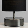 MiniSun Touch Table Lamp - Modern Chrome Bedside Dimmable Light Black Lampshade