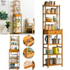 Modern Bathroom Shelf 7 Tier Kitchen Storage Rack Organizer Wood Shelving Unit