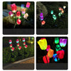 LED Solar 3-Tulip Flower Light Outdoor Waterproof Garden Lawn Stake Lamp UK