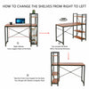 Corner Computer Desk H-shaped PC Laptop Table Home Office Workstation +4 Shelves