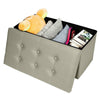 Practical PU Leather Bedroom Foldable Ottoman Storage Foot Stool Seat Box UK