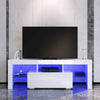 Modern TV Unit Cabinet Stand Matt Coffee Table & High Gloss LED Light Livingroom