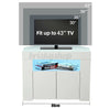 86cm High Gloss Corner TV Stand Cabinet with RGB LED Lights Entertainment Unit