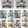 2Pcs 4 Tiers Industrial Floating Iron Pipe Shelf Retro DIY Wall Mounted Bracket