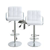 2 x Bar Stools Kitchen Breakfast Chairs Gas Lift Swivel Faux Leather Chairs