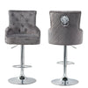 Heavy Duty Velvet Lion Knocker Bar Stool Thicken Upholstered Button Chair 360°