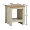 Cream Side Lamp Table Bedside Cabinet Nightstand With Open Storage Shelf