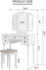 White Dressing Table Fold 3 Mirror & Stool Set 5 Drawer Bedroom Makeup Desk