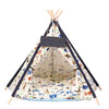 Portable Pet Canvas Teepee Tent Dog Puppy Cat Bed House Cushion Ins w Name Board